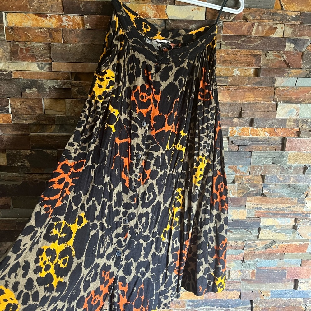 Vintage Leopard Print Women's Skirt Size Small
